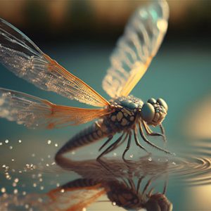 Dragonfly over the water