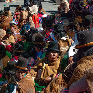 Bolivian women gathered