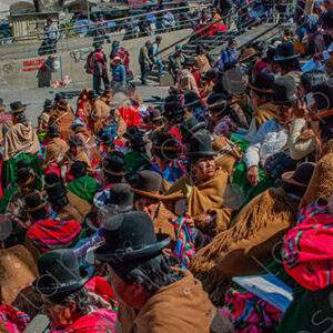 Bolivian women gathered
