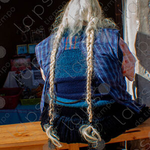 Gray hair with braids