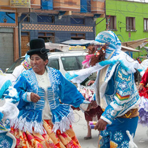 Bolivian people dancing at carnival