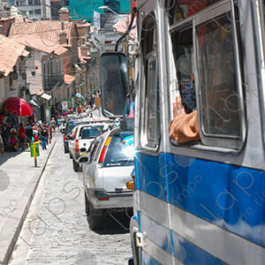 Traffic in La Paz, Bolivia