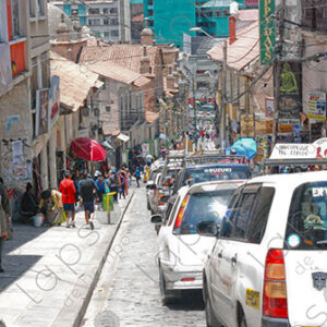 Traffic in La Paz, Bolivia