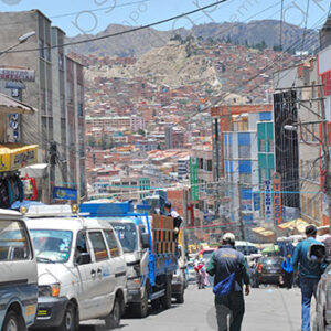 Traffic in La Paz, Bolivia