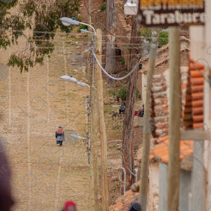 Cobblestone street slope
