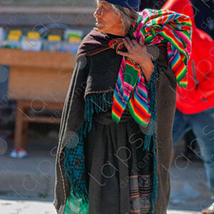 Tarabuco market environment. Elderly indigenous woman