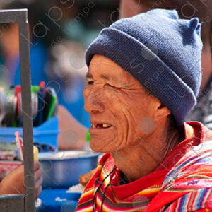 Face of a man in traditional attire