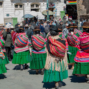 Bolivian women gathered