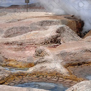 Geyser landscape and Steam