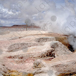 Geyser landscape and Steam