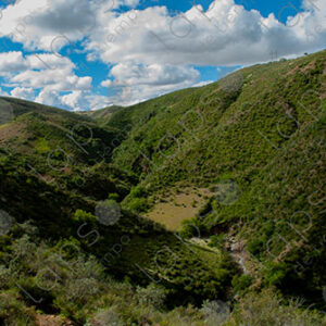 Green hillsides,
