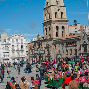 Bolivian women gathered