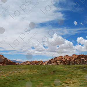 Highland Landscape with Rocks and Grass