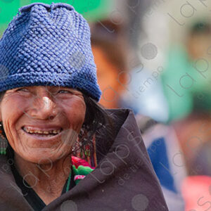 Indigenous woman with worn teeth