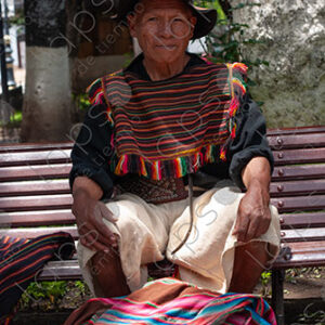 Bolivian man dressed in a poncho from Tarabuco