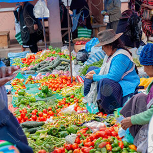 Market Stalls with Vegetables