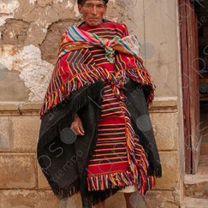 Portrait of Indigenous Resident Wearing Tarabuco Attire