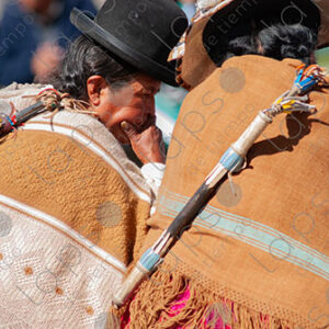 Cholitas wear traditional clothing