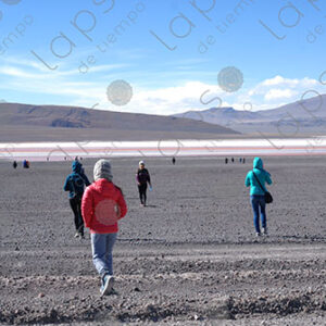 Tourists Walking Toward Laguna Colorada