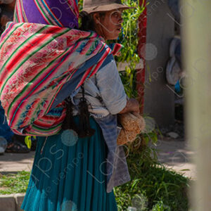Woman Walking in Profile with Aguayo