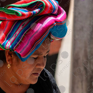Woman with aguayo on her head
