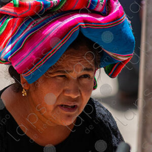 Woman with aguayo on her head