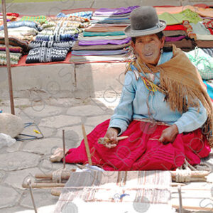 Indigenous weaver shows her loom