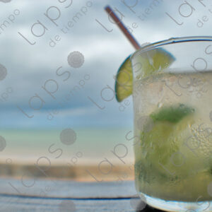 Caipirinha with Caribbean landscape