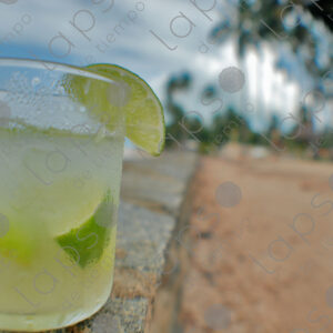 Caipirinha with Caribbean landscape