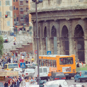 Colosseum exterior, street, Rome, Italy