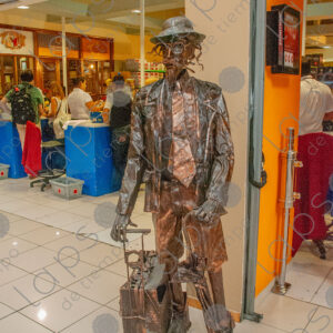 Copper traveler sculpture