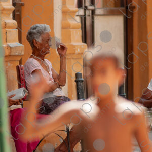 Family on the street neighborhood