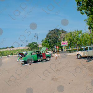 vintage Cuban green car