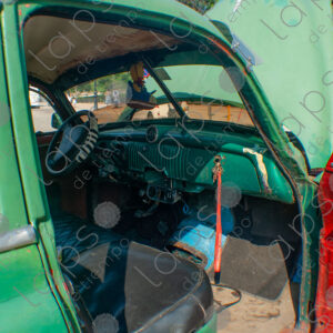 Glove compartment of a vintage green car