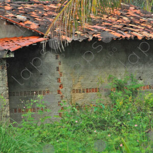 House wall detail, tiled roof
