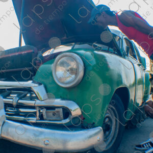 vintage Cuban car in green