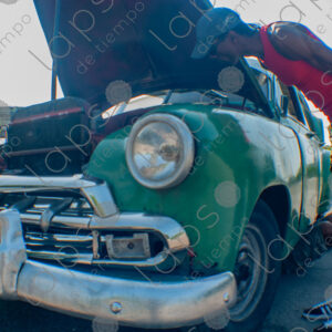 vintage Cuban car in green