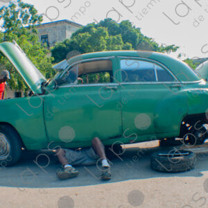 vintage Cuban car in green