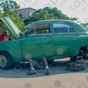 vintage Cuban car in green
