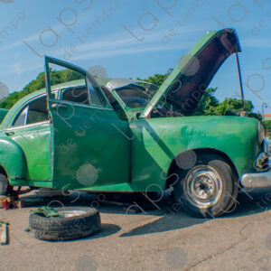 vintage Cuban car in green