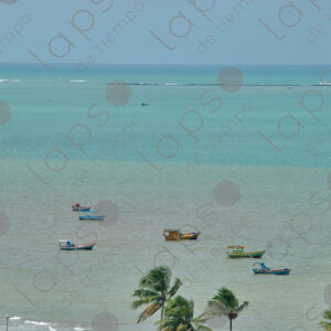 Several artisanal fishing boats in sea