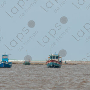 mall fishing boats in the sea and river