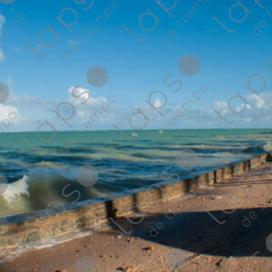 The turquoise sea crashes