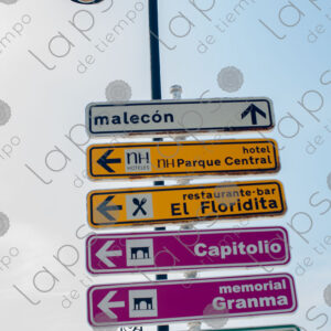 Tourism destination signage in Havana,