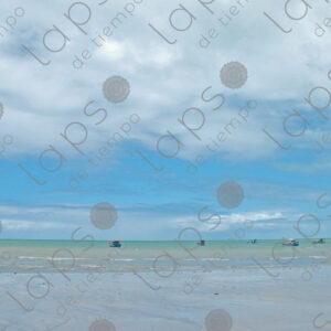 Turquoise sea and fishing boats