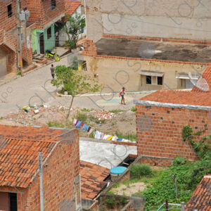 brick houses and tile roof