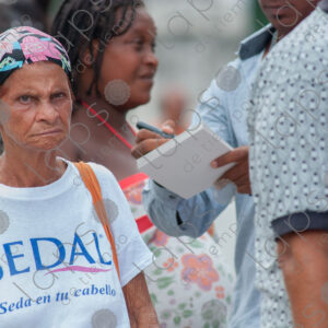 Woman with a displeased expression