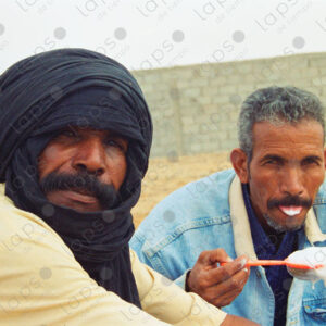 Camel breeders foaming milk, Dakhla, Morocco