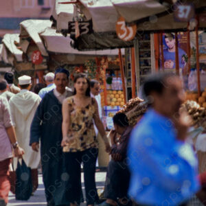Crowd and Orange Juice Vendors in Jemaa el-Fna Marrakech