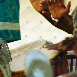 Details of hand percussion at the Djembe school in Saint-Louis, Senegal